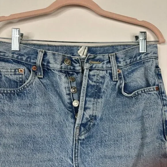 2/$30 Topshop Moto Hayden Jeans High Rise Ripped Straight Relaxed Mid W26 #9241 - Picture 4 of 7